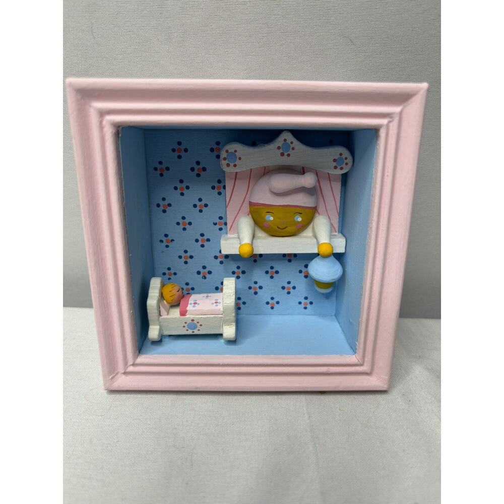 Vintage Hand Painted Nursery Decoration Charms Heartline Italy W/ Box. Cute!